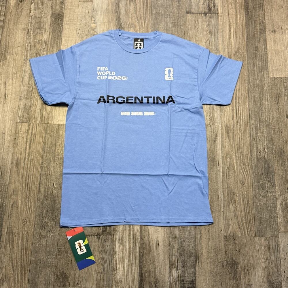 FIFA World Cup 2026 Argentina Blue Soccer T-Shirt Size M Officially Licensed